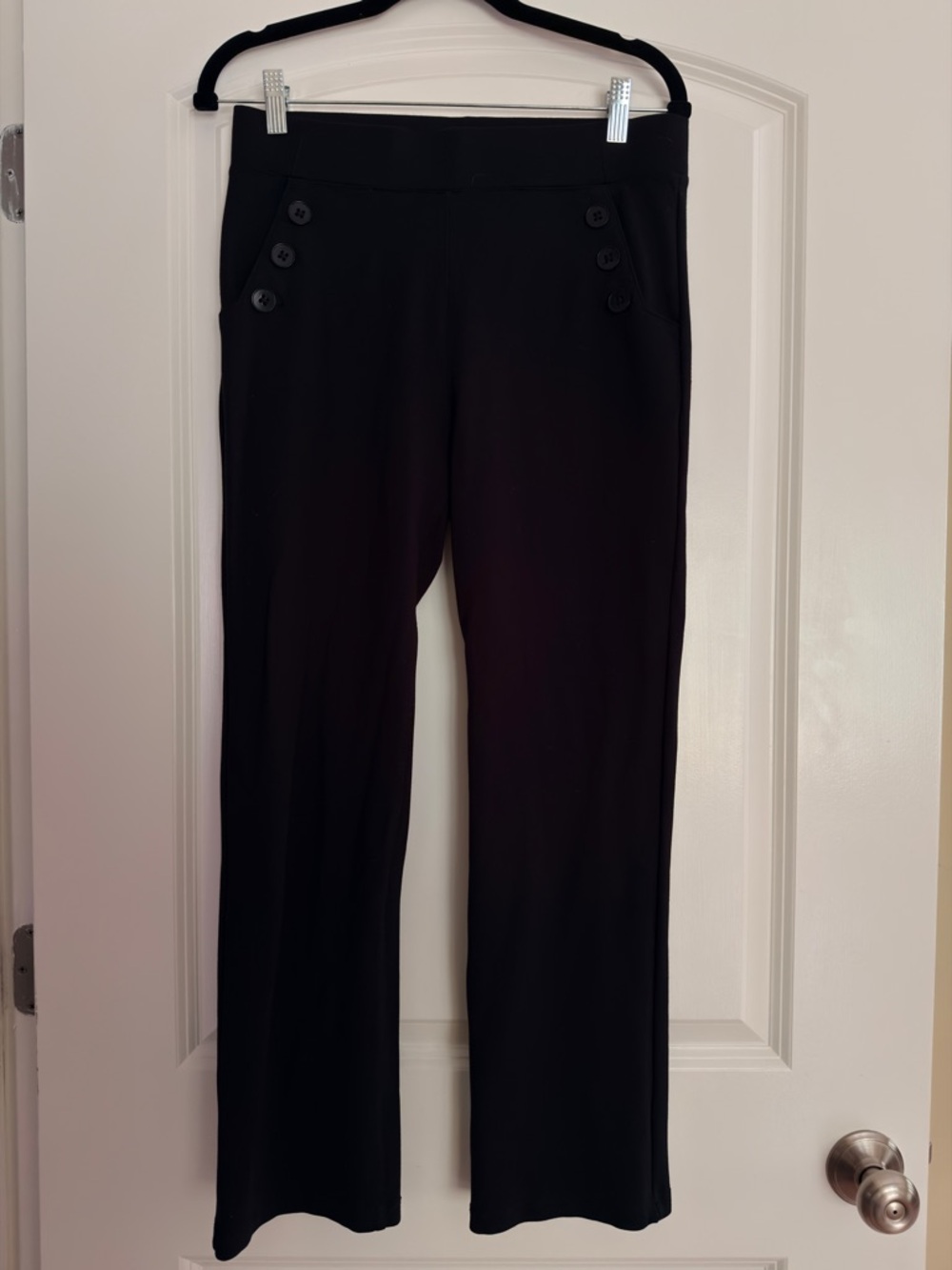 Betabrand classic straight Leg Button-Accent Stretch Pants in Petite M